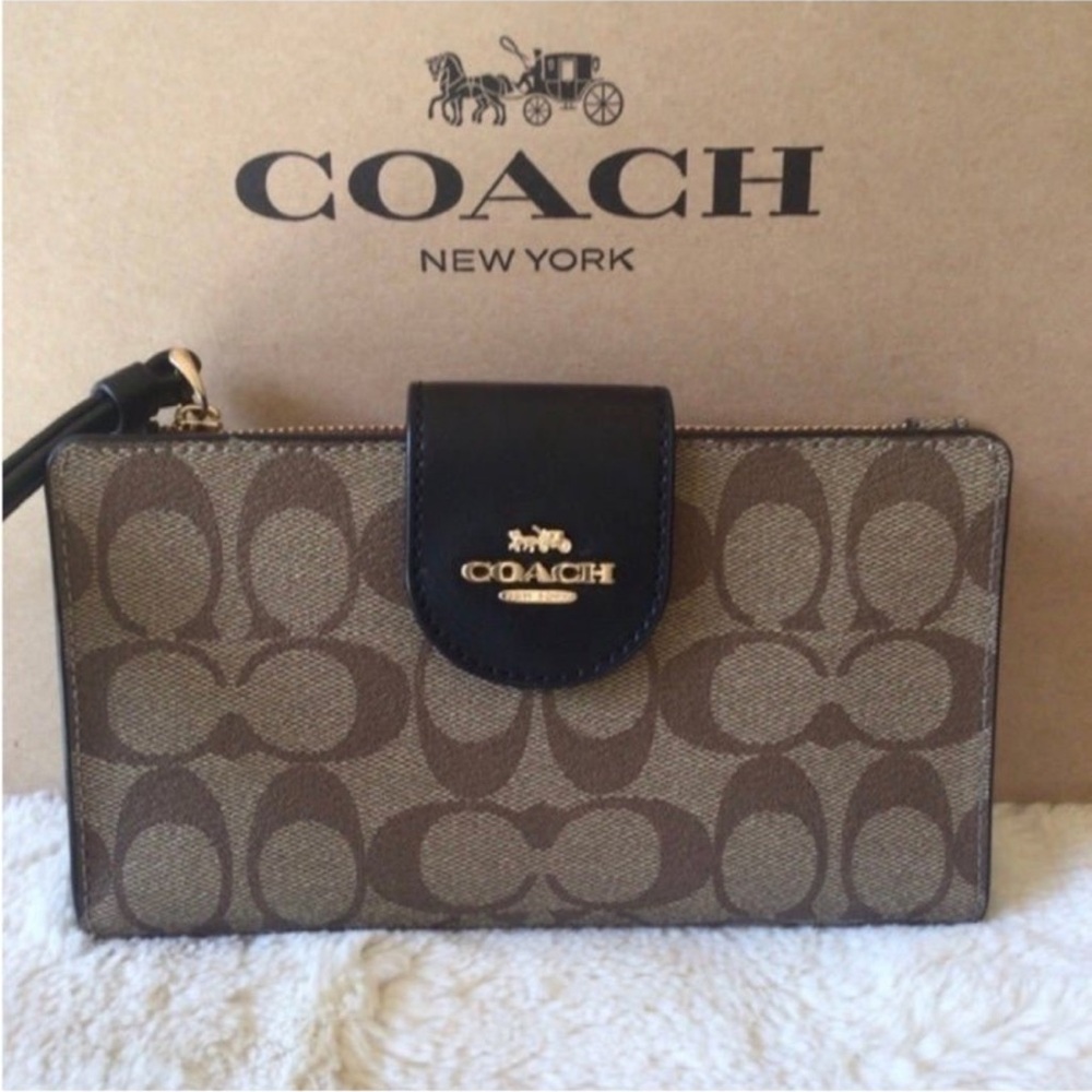 Coach Tech Signature Brown and Black Wallet